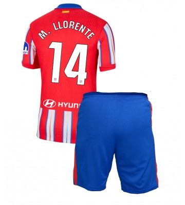 Atletico Madrid Marcos Llorente #14 Primera Equipación Niños 2024-25 Manga Corta (+ Pantalones cortos)